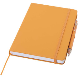 Ensemble publicitaire comprenant un cahier en papier recyclé Spectrum A5 et un stylo à bille