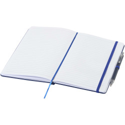 Ensemble publicitaire comprenant un cahier en papier recyclé Spectrum A5 et un stylo à bille
