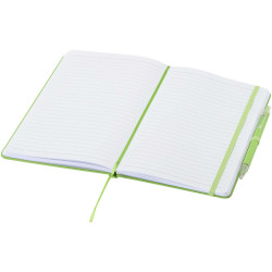 Ensemble publicitaire comprenant un cahier en papier recyclé Spectrum A5 et un stylo à bille