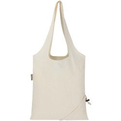 Sac publicitaire fourre-tout pliable en coton recyclé GRS « Madras Blend » 140 g/m², 7 L