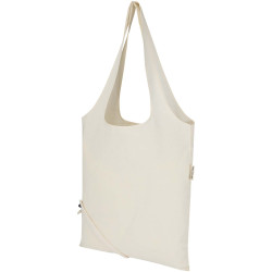 Sac publicitaire fourre-tout pliable en coton recyclé GRS « Madras Blend » 140 g/m², 7 L