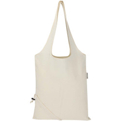Sac publicitaire fourre-tout pliable en coton recyclé GRS « Madras Blend » 140 g/m², 7 L