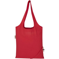 Sac publicitaire fourre-tout pliable en coton recyclé GRS « Madras Blend » 140 g/m², 7 L