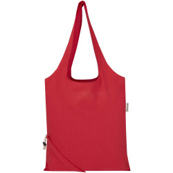 Sac publicitaire fourre-tout pliable en coton recyclé GRS « Madras Blend » 140 g/m², 7 L