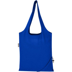Sac publicitaire fourre-tout pliable en coton recyclé GRS « Madras Blend » 140 g/m², 7 L