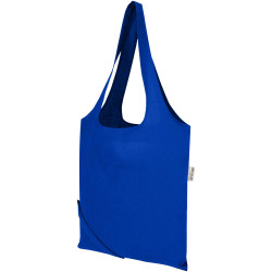 Sac publicitaire fourre-tout pliable en coton recyclé GRS « Madras Blend » 140 g/m², 7 L