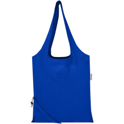 Sac publicitaire fourre-tout pliable en coton recyclé GRS « Madras Blend » 140 g/m², 7 L