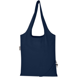 Sac publicitaire fourre-tout pliable en coton recyclé GRS « Madras Blend » 140 g/m², 7 L