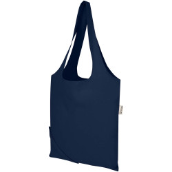 Sac publicitaire fourre-tout pliable en coton recyclé GRS « Madras Blend » 140 g/m², 7 L