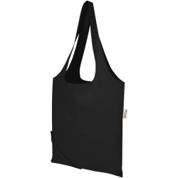 Sac publicitaire fourre-tout pliable en coton recyclé GRS « Madras Blend » 140 g/m², 7 L