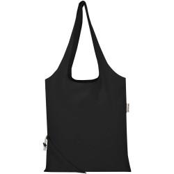Sac publicitaire fourre-tout pliable en coton recyclé GRS « Madras Blend » 140 g/m², 7 L