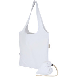 Sac publicitaire fourre-tout pliable en coton recyclé GRS « Madras Blend » 140 g/m², 7 L