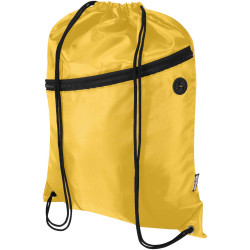 Sac publicitaire à cordon Oriole en RPET avec poche avant zippée, 5 L