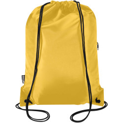 Sac publicitaire à cordon Oriole en RPET avec poche avant zippée, 5 L