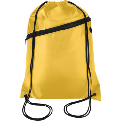 Sac publicitaire à cordon Oriole en RPET avec poche avant zippée, 5 L