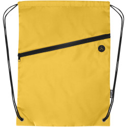 Sac publicitaire à cordon Oriole en RPET avec poche avant zippée, 5 L
