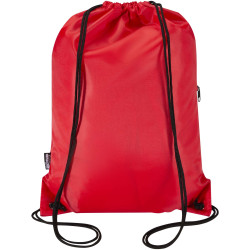 Sac publicitaire à cordon Oriole en RPET avec poche avant zippée, 5 L