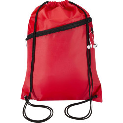 Sac publicitaire à cordon Oriole en RPET avec poche avant zippée, 5 L