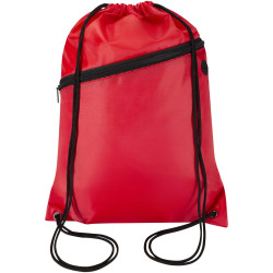 Sac publicitaire à cordon Oriole en RPET avec poche avant zippée, 5 L