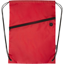 Sac publicitaire à cordon Oriole en RPET avec poche avant zippée, 5 L