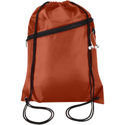 Sac publicitaire à cordon Oriole en RPET avec poche avant zippée, 5 L