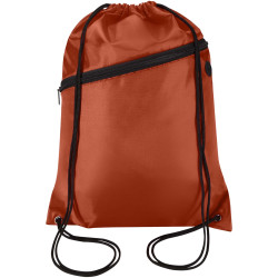 Sac publicitaire à cordon Oriole en RPET avec poche avant zippée, 5 L