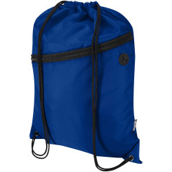Sac publicitaire à cordon Oriole en RPET avec poche avant zippée, 5 L