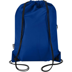 Sac publicitaire à cordon Oriole en RPET avec poche avant zippée, 5 L