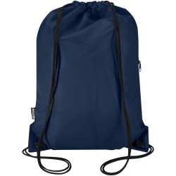 Sac publicitaire à cordon Oriole en RPET avec poche avant zippée, 5 L