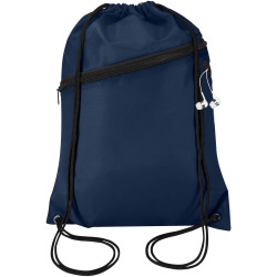 Sac publicitaire à cordon Oriole en RPET avec poche avant zippée, 5 L