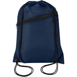 Sac publicitaire à cordon Oriole en RPET avec poche avant zippée, 5 L