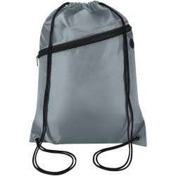Sac publicitaire à cordon Oriole en RPET avec poche avant zippée, 5 L