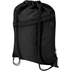 Sac publicitaire à cordon Oriole en RPET avec poche avant zippée, 5 L