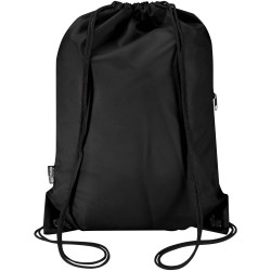 Sac publicitaire à cordon Oriole en RPET avec poche avant zippée, 5 L