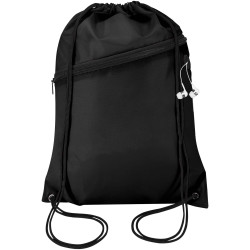 Sac publicitaire à cordon Oriole en RPET avec poche avant zippée, 5 L