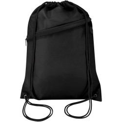 Sac publicitaire à cordon Oriole en RPET avec poche avant zippée, 5 L