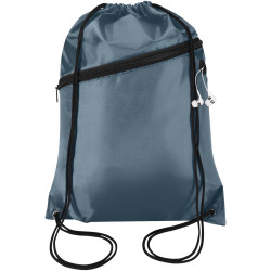 Sac publicitaire à cordon Oriole en RPET avec poche avant zippée, 5 L
