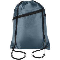 Sac publicitaire à cordon Oriole en RPET avec poche avant zippée, 5 L