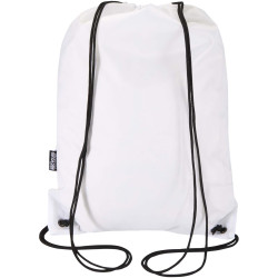 Sac publicitaire à cordon Oriole en RPET avec poche avant zippée, 5 L