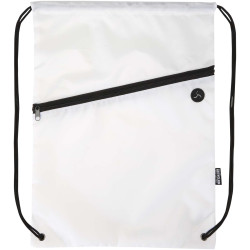 Sac publicitaire à cordon Oriole en RPET avec poche avant zippée, 5 L