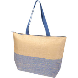 Grand sac fourre-tout publicitaire en papier paille Rhythm avec fermeture à glissière, 21 L