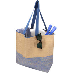 Grand sac fourre-tout publicitaire en papier paille Rhythm avec fermeture à glissière, 21 L