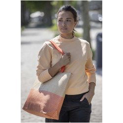 Grand sac fourre-tout publicitaire en papier paille Rhythm avec fermeture à glissière, 21 L