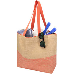 Grand sac fourre-tout publicitaire en papier paille Rhythm avec fermeture à glissière, 21 L