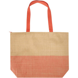 Grand sac fourre-tout publicitaire en papier paille Rhythm avec fermeture à glissière, 21 L