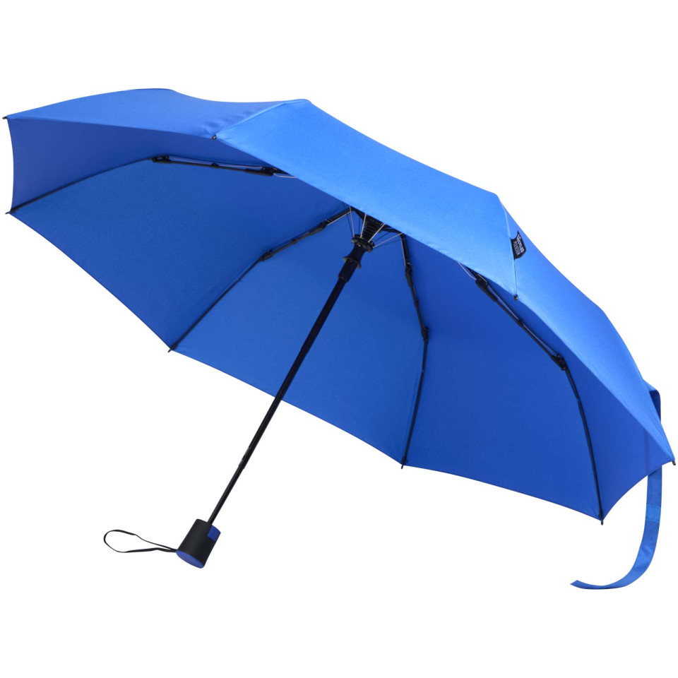 Parapluie publicitaire pliable Agnes 21 pouces à ouverture automatique en RPET