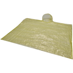 Poncho publicitaire anti-brouillard dans un étui rond en plastique avec mousqueton