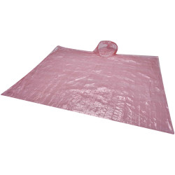 Poncho publicitaire anti-brouillard dans un étui rond en plastique avec mousqueton
