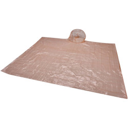 Poncho publicitaire anti-brouillard dans un étui rond en plastique avec mousqueton