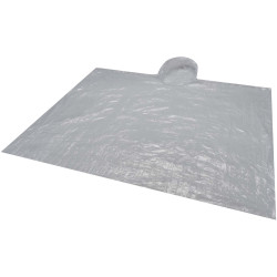 Poncho publicitaire anti-brouillard dans un étui rond en plastique avec mousqueton